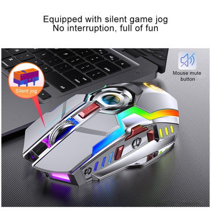 YINDIAO A5 2.4GHz 1600DPI 3 โหมดปรับแสง RGB แบบชาร์จไฟได้ไร้สาย เงียบ เมาส์สำหรับเล่นเกม