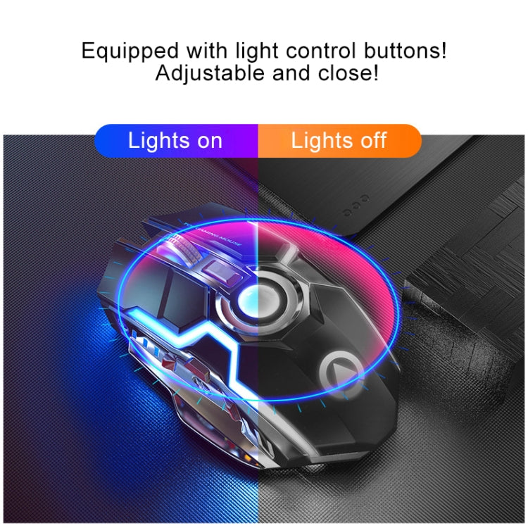 YINDIAO A5 2.4GHz 1600DPI 3 โหมดปรับแสง RGB แบบชาร์จไฟได้ไร้สาย เงียบ เมาส์สำหรับเล่นเกม