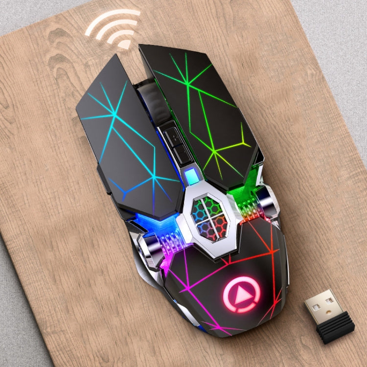 YINDIAO A7 2.4GHz 1600DPI 3 โหมดปรับ 7 ปุ่มชาร์จ RGB ไร้สายเงียบเมาส์สำหรับเล่นเกม