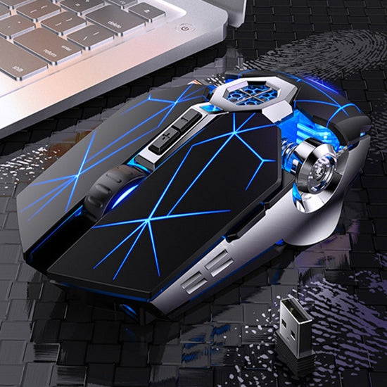 YINDIAO A7 2.4GHz 1600DPI 3 โหมดปรับ 7 ปุ่มชาร์จ RGB ไร้สายเงียบเมาส์สำหรับเล่นเกม