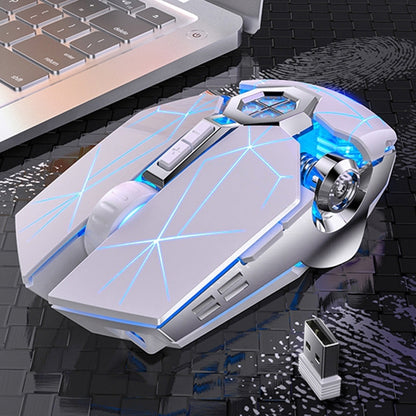 YINDIAO A7 2.4GHz 1600DPI 3 โหมดปรับ 7 ปุ่มชาร์จ RGB ไร้สายเงียบเมาส์สำหรับเล่นเกม