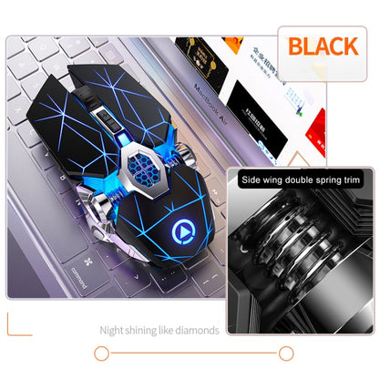 YINDIAO A7 2.4GHz 1600DPI 3 โหมดปรับ 7 ปุ่มชาร์จ RGB ไร้สายเงียบเมาส์สำหรับเล่นเกม