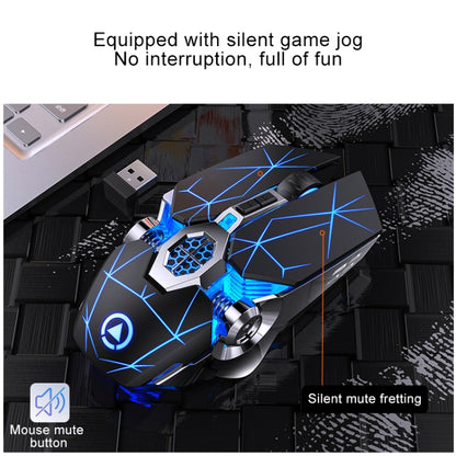 YINDIAO A7 2.4GHz 1600DPI 3 โหมดปรับ 7 ปุ่มชาร์จ RGB ไร้สายเงียบเมาส์สำหรับเล่นเกม