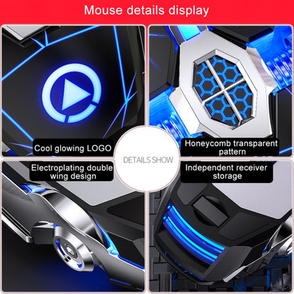 YINDIAO A7 2.4GHz 1600DPI 3 โหมดปรับ 7 ปุ่มชาร์จ RGB ไร้สายเงียบเมาส์สำหรับเล่นเกม