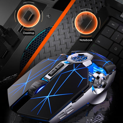 YINDIAO A7 2.4GHz 1600DPI 3 โหมดปรับ 7 ปุ่มชาร์จ RGB ไร้สายเงียบเมาส์สำหรับเล่นเกม