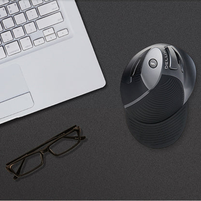 DELUX M618GX เมาส์แนวตั้งตามหลักสรีรศาสตร์ไร้สาย 1600DPI Optical Mouse, M618GX