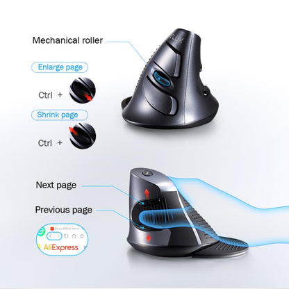 DELUX M618GX เมาส์แนวตั้งตามหลักสรีรศาสตร์ไร้สาย 1600DPI Optical Mouse, M618GX