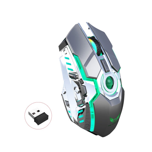 ZERODATE T30 2.4GHz 2400DPI เมาส์ออปติคอลไร้สาย RGB Backlight ที่ปรับความเร็วได้สามระดับ, T30 White