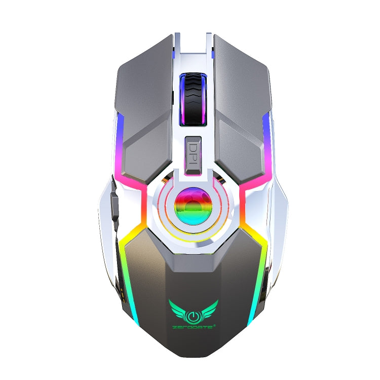 ZERODATE T30 2.4GHz 2400DPI เมาส์ออปติคอลไร้สาย RGB Backlight ที่ปรับความเร็วได้สามระดับ, T30 White