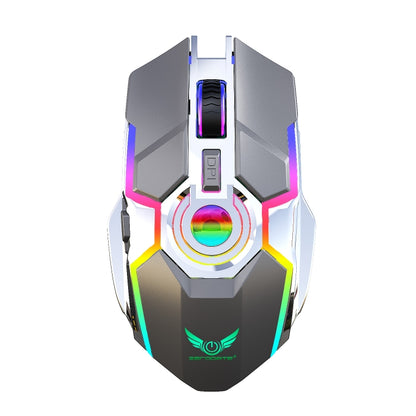 ZERODATE T30 2.4GHz 2400DPI เมาส์ออปติคอลไร้สาย RGB Backlight ที่ปรับความเร็วได้สามระดับ, T30 White