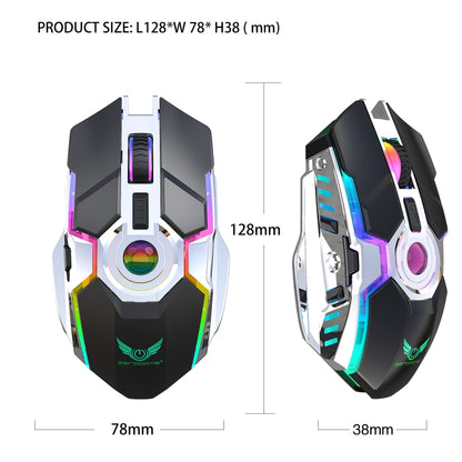 ZERODATE T30 2.4GHz 2400DPI เมาส์ออปติคอลไร้สาย RGB Backlight ที่ปรับความเร็วได้สามระดับ, T30 White