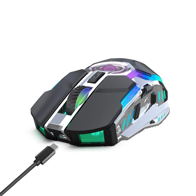 ZERODATE T30 2.4GHz 2400DPI เมาส์ออปติคอลไร้สาย RGB Backlight ที่ปรับความเร็วได้สามระดับ, T30 White