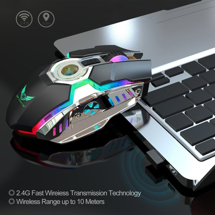 ZERODATE T30 2.4GHz 2400DPI เมาส์ออปติคอลไร้สาย RGB Backlight ที่ปรับความเร็วได้สามระดับ, T30 White