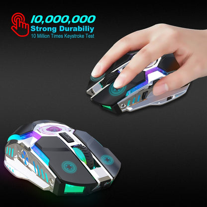 ZERODATE T30 2.4GHz 2400DPI เมาส์ออปติคอลไร้สาย RGB Backlight ที่ปรับความเร็วได้สามระดับ, T30 White