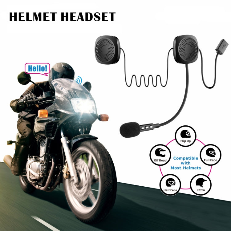T2 Bluetooth V5.0 ชุดหูฟังติดหมวกกันน็อค 5V สำหรับการขับขี่รถจักรยานยนต์พร้อมไมโครโฟนป้องกันการรบกวน