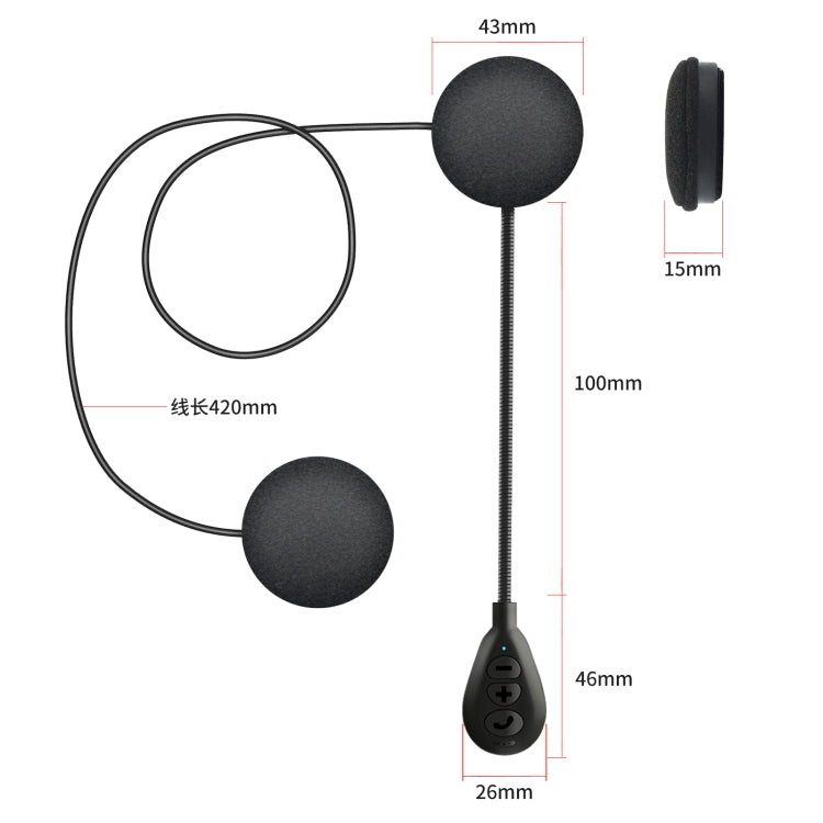 T6 หมวกกันน็อคมอเตอร์ไซค์ Bluetooth V5.0 ชุดหูฟัง, T6