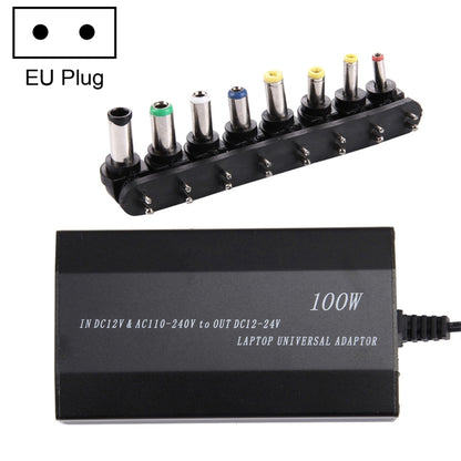 แล็ปท็อปโน้ตบุ๊กเครื่องชาร์จอเนกประสงค์ 100W พร้อมที่ชาร์จแบตในรถและอะแดปเตอร์ไฟ AC และอะแดปเตอร์ไฟ 8 ตัวและพอร์ต USB 1 พอร์ตสำหรับ Samsung, Sony, Asus, Acer, IBM, HP, DELL, ปลั๊กสหราชอาณาจักร, AU Plug, EU Plug, UK Plug