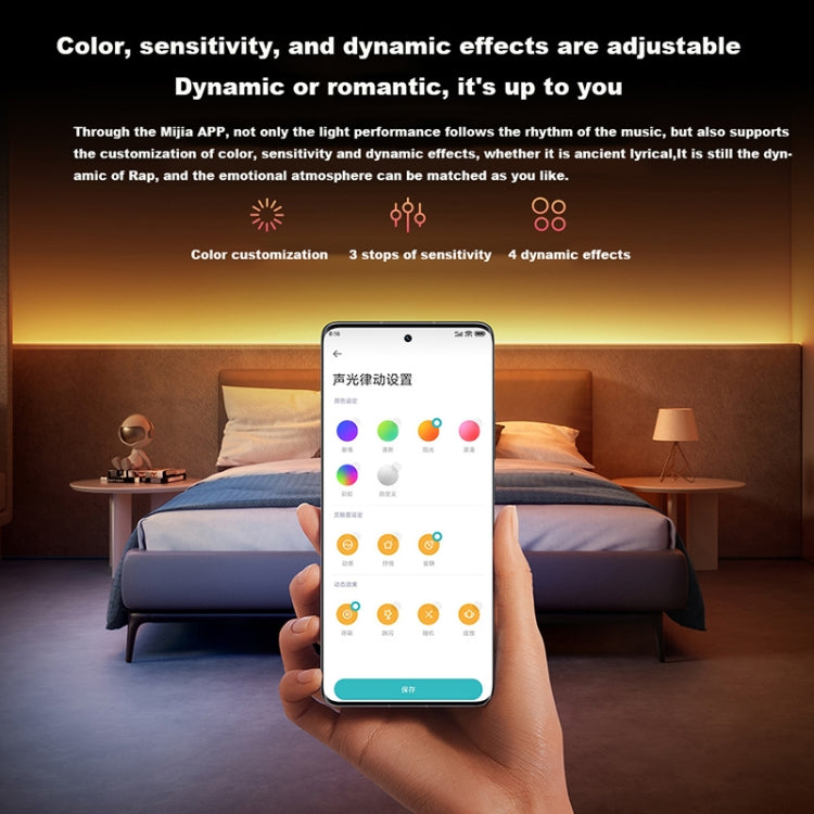 Xiaomi Mijia 2m แถบแสง RGB แบบซิงโครไนซ์แบบซิงโครไนซ์, ปลั๊ก US, 2m Light Strip
