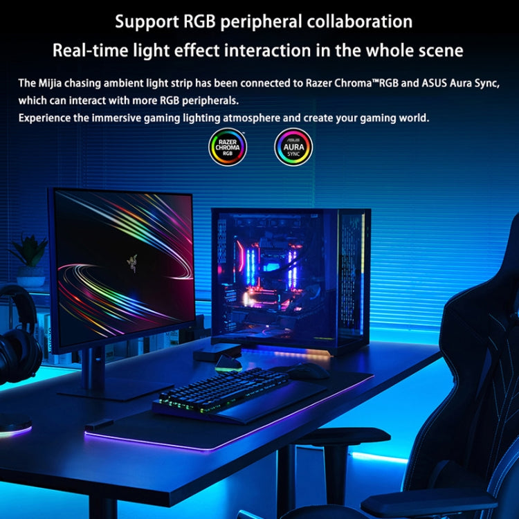 Xiaomi Mijia 2m แถบแสง RGB แบบซิงโครไนซ์แบบซิงโครไนซ์, ปลั๊ก US, 2m Light Strip
