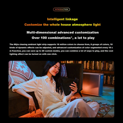 Xiaomi Mijia 2m แถบแสง RGB แบบซิงโครไนซ์แบบซิงโครไนซ์, ปลั๊ก US, 2m Light Strip