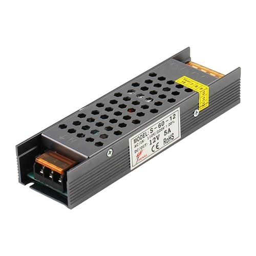 SL-60-24 แหล่งจ่ายไฟแบบสวิตช์ควบคุม LED DCDC24V 2.5A ขนาด: 170 x 49 x 29 มม., SL-60-24, SL-60-12