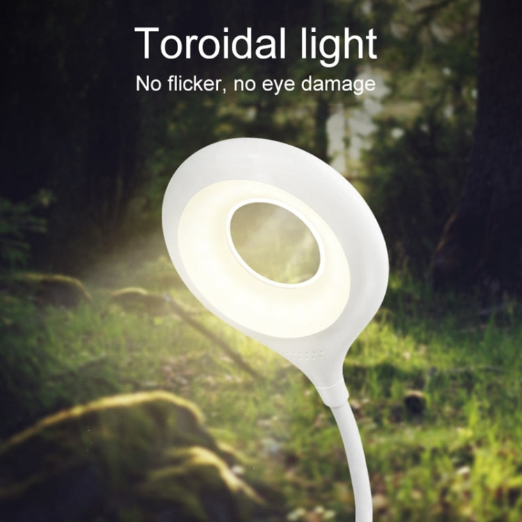 ไฟ LED 28 ดวงแบบยืดหยุ่น Goose Neck Hollow Ring Design แสงป้องกันดวงตาพร้อมคลิปและฟังก์ชั่นไฟกลางคืนขนาดเล็ก, TGX-770
