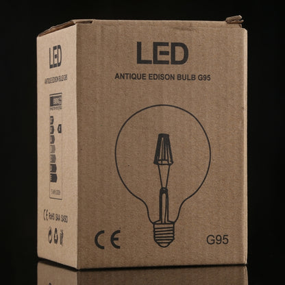 G95 E27 4W 4 LEDs 450 LM 3000K Retro Dimming LED Filament หลอดไฟประหยัดพลังงาน, AC 220V, G95 4W Warm White