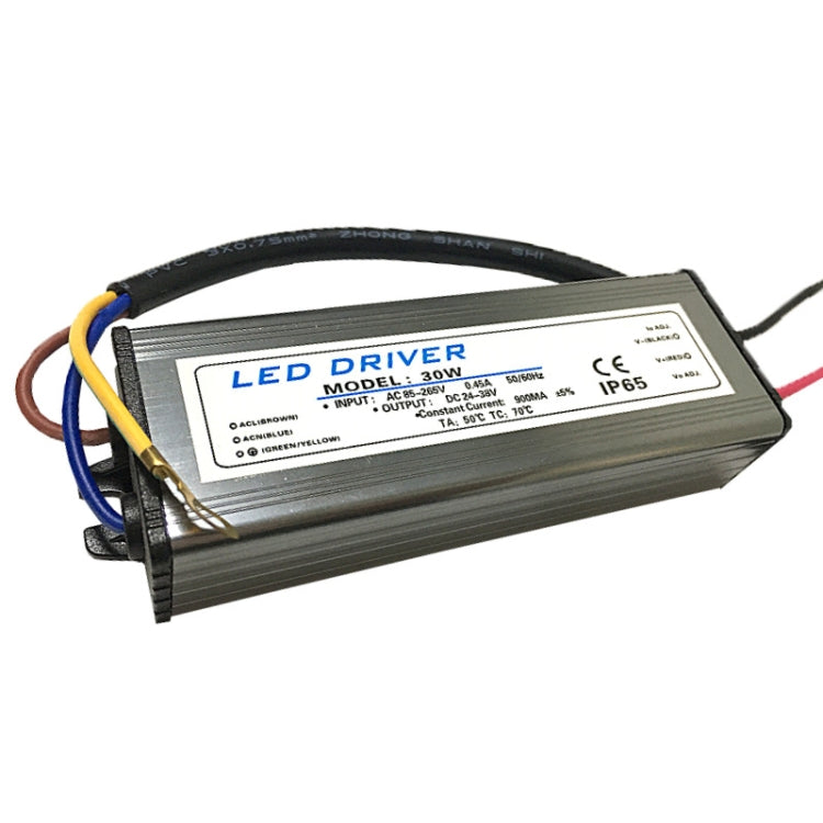 อะแดปเตอร์ไดร์เวอร์ LED 30W AC 85-265V ถึง DC 24-38V IP65 กันน้ำ, 30W
