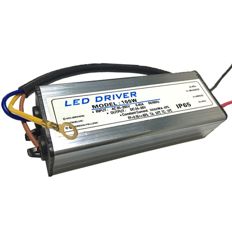 อะแดปเตอร์ไดร์เวอร์ LED 100W AC 85-265V ถึง DC 24-38V IP65 กันน้ำ, 100W