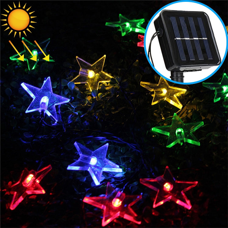 รูปดาว 20 LEDs สวนกลางแจ้งเทศกาลคริสต์มาสตกแต่งสายไฟพลังงานแสงอาทิตย์