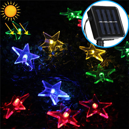 รูปดาว 20 LEDs สวนกลางแจ้งเทศกาลคริสต์มาสตกแต่งสายไฟพลังงานแสงอาทิตย์