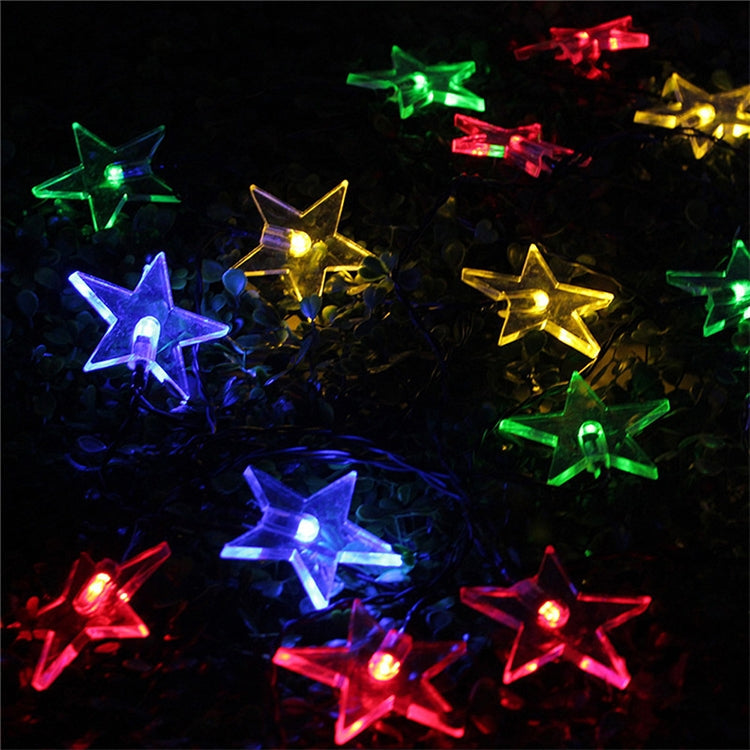 รูปดาว 20 LEDs สวนกลางแจ้งเทศกาลคริสต์มาสตกแต่งสายไฟพลังงานแสงอาทิตย์