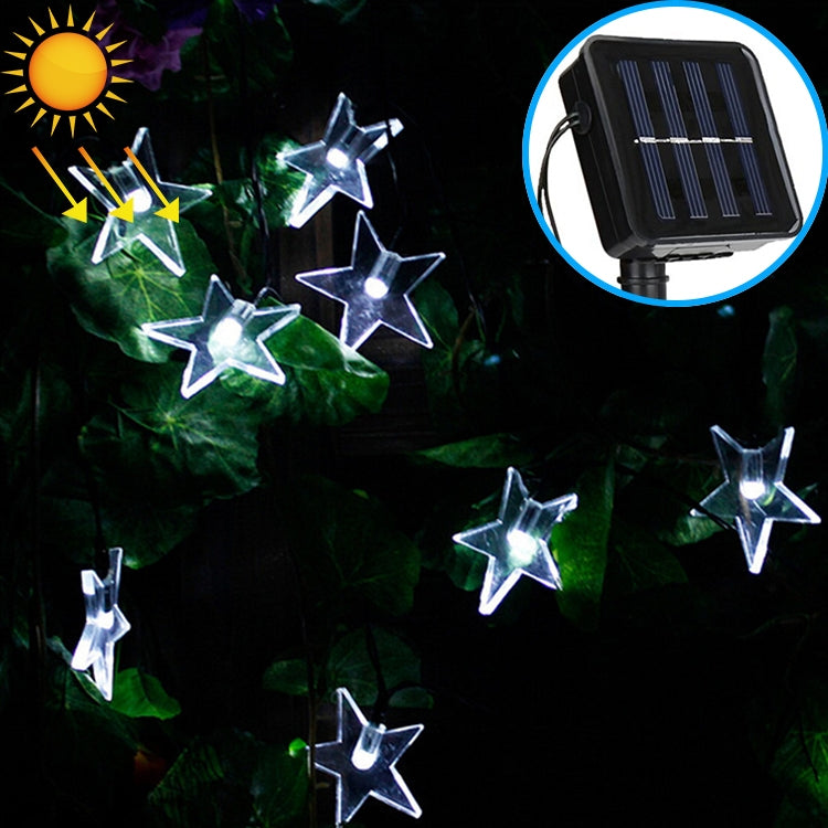 รูปดาว 20 LEDs สวนกลางแจ้งเทศกาลคริสต์มาสตกแต่งสายไฟพลังงานแสงอาทิตย์