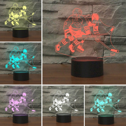 เล่นฮ็อกกี้น้ำแข็งรูปร่าง 3D สีสัน LED Vision Light โคมไฟตั้งโต๊ะ, การชาร์จแบบสัมผัส, Charging Touch Version
