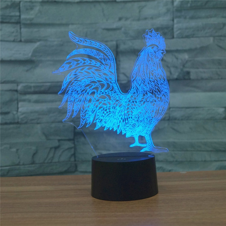 Cock Shape 3D สีสัน LED Vision Light โคมไฟตั้งโต๊ะ, Crack Touch Version, Crack Touch Version