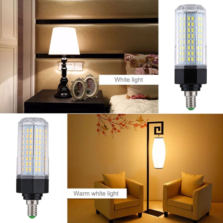 หลอดประหยัดไฟ SMD 5730 AC 110-265V, E14 144 LEDs White Light, E14 144 LEDs Warm White