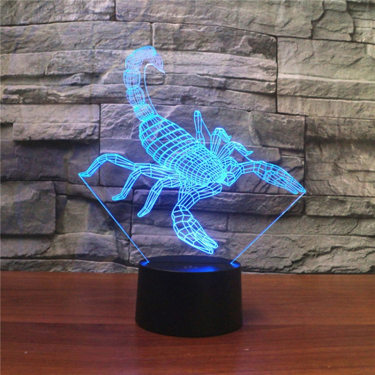 แมงป่องรูปร่าง 3D สีสัน LED Vision Light โคมไฟตั้งโต๊ะ, USB Touch Version, USB Touch Version
