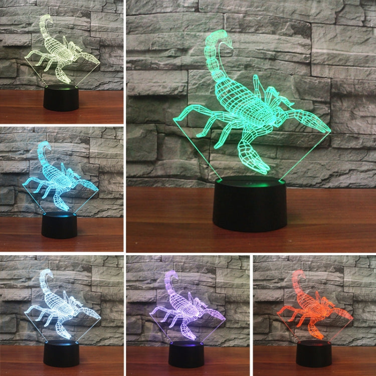 แมงป่องรูปร่าง 3D สีสัน LED Vision Light โคมไฟตั้งโต๊ะ, USB Touch Version, USB Touch Version