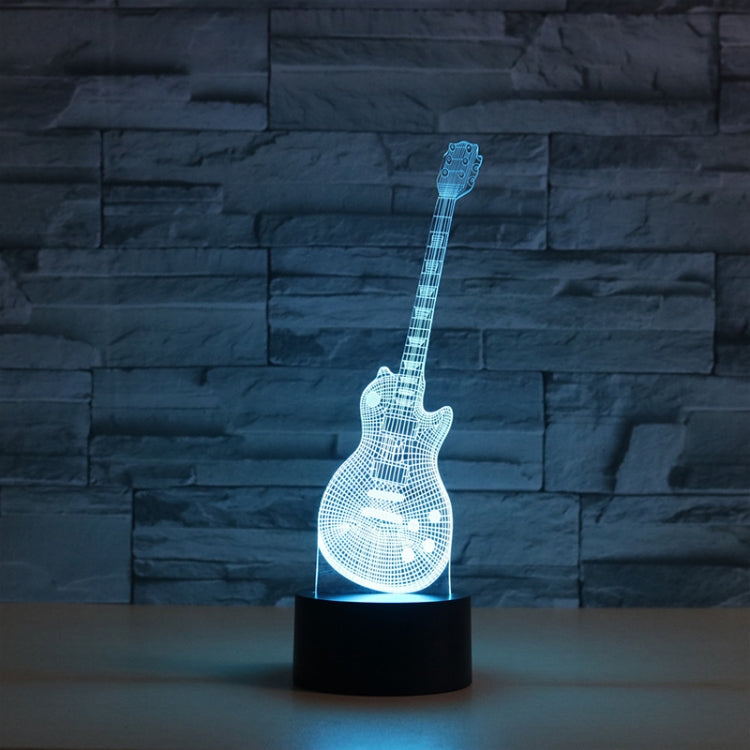 กีตาร์รูปร่าง 3D สีสัน LED Vision Light โคมไฟตั้งโต๊ะ, USB และรุ่นแบตเตอรี่, USB & Battery Version