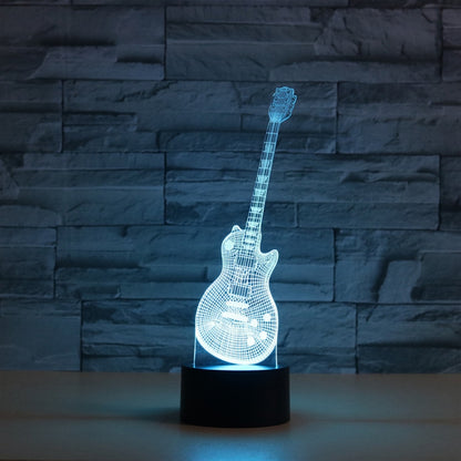 กีตาร์รูปร่าง 3D สีสัน LED Vision Light โคมไฟตั้งโต๊ะ, USB และรุ่นแบตเตอรี่, USB & Battery Version
