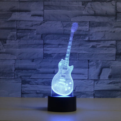 กีตาร์รูปร่าง 3D สีสัน LED Vision Light โคมไฟตั้งโต๊ะ, USB และรุ่นแบตเตอรี่, USB & Battery Version