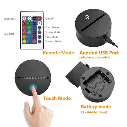 โคมไฟตั้งโต๊ะ LED Vision Light รูปทรงนักบินอวกาศ 3D สีสันสดใส รุ่น USB Touch, USB Touch Version