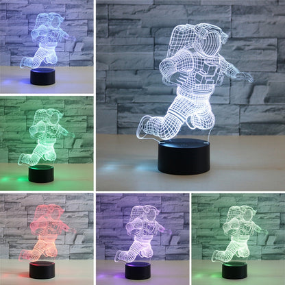 รูปร่างนักบินอวกาศ 3D สีสัน LED Vision Light โคมไฟตั้งโต๊ะ, Crack รีโมทคอนโทรลรุ่น, Crack Remote Control Version
