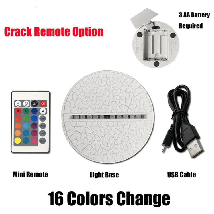 รูปร่างนักบินอวกาศ 3D สีสัน LED Vision Light โคมไฟตั้งโต๊ะ, Crack รีโมทคอนโทรลรุ่น, Crack Remote Control Version