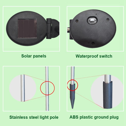 ดอกลิลลี่จำลอง 4 หัวพลังงานแสงอาทิตย์กลางแจ้ง IP55 กันน้ำ LED โคมไฟสนามหญ้าตกแต่ง, แสงสีขาว, White Light