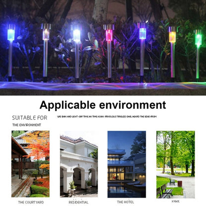 10 ชิ้นพลังงานแสงอาทิตย์โคมไฟสนามหญ้ากลางแจ้งสแตนเลส IP65 กันน้ำ LED ตกแต่งสวนไฟ