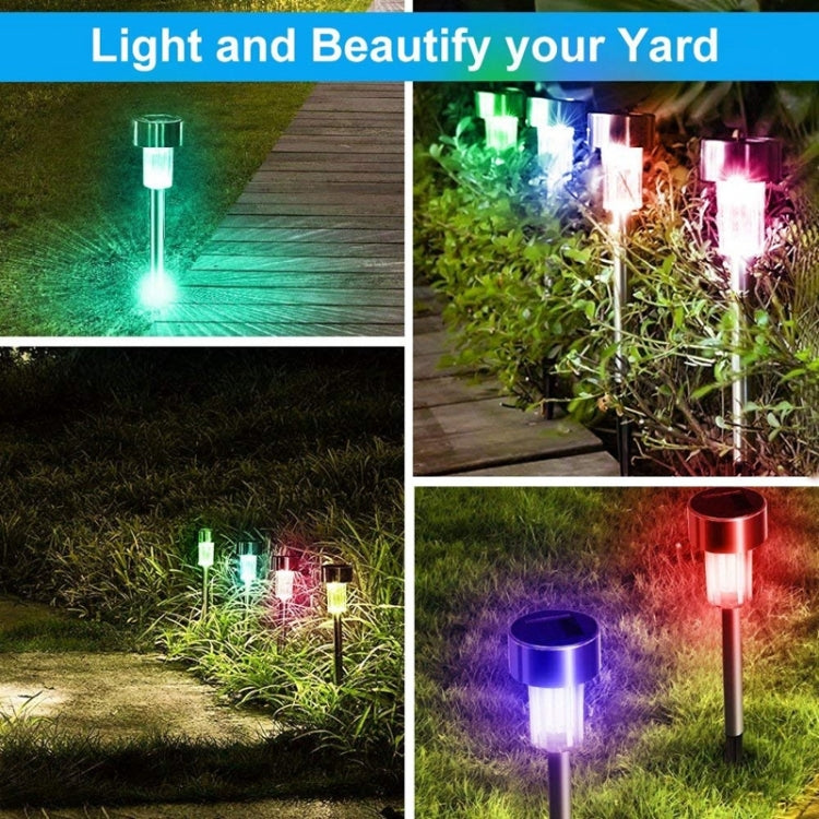 10 ชิ้นพลังงานแสงอาทิตย์โคมไฟสนามหญ้ากลางแจ้งสแตนเลส IP65 กันน้ำ LED ตกแต่งสวนไฟ