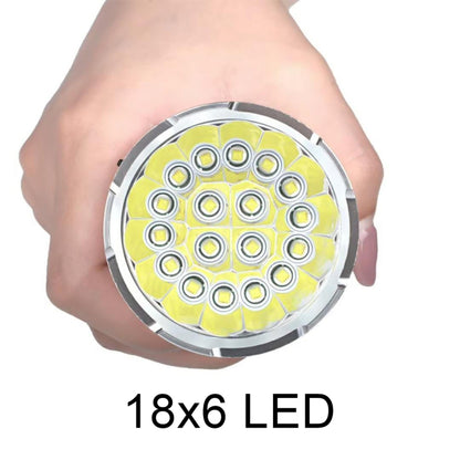 3 Gears, K18MAX 18xT6, ฟลักซ์ส่องสว่าง: ไฟฉาย LED 5400lm ไม่รวมแบตเตอรี่