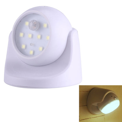 ไฟ LED 9 ดวง 240 LM 6000K เซ็นเซอร์ตรวจจับการเคลื่อนไหวไร้สายหมุนได้ 360 องศาไฟตู้เสื้อผ้า / ไฟกลางคืน / โคมไฟติดผนังสำหรับห้องนอนห้องนั่งเล่นห้องน้ำทางเดิน