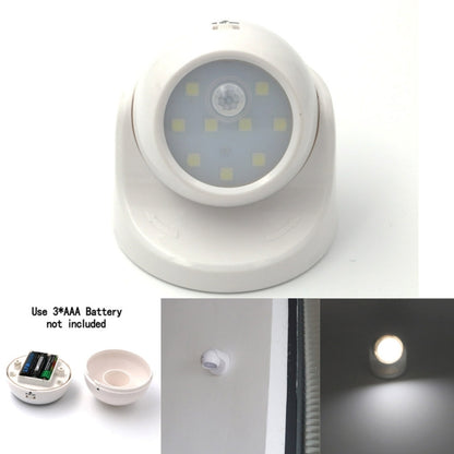 ไฟ LED 9 ดวง 240 LM 6000K เซ็นเซอร์ตรวจจับการเคลื่อนไหวไร้สายหมุนได้ 360 องศาไฟตู้เสื้อผ้า / ไฟกลางคืน / โคมไฟติดผนังสำหรับห้องนอนห้องนั่งเล่นห้องน้ำทางเดิน